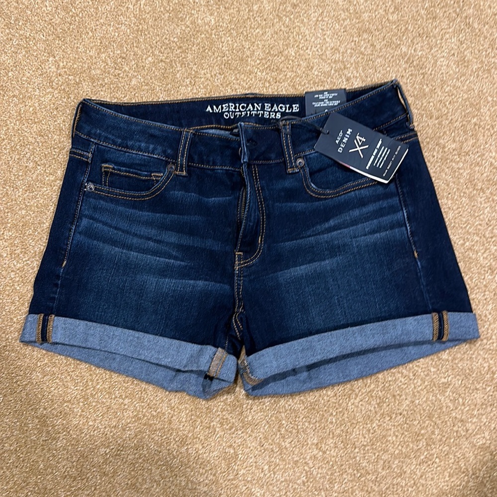 **TAGS ON** Dark Wash Jean Shorts